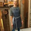 District Waxed Look Denim Bib Apron