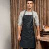 District Waxed Look Denim Bib Apron