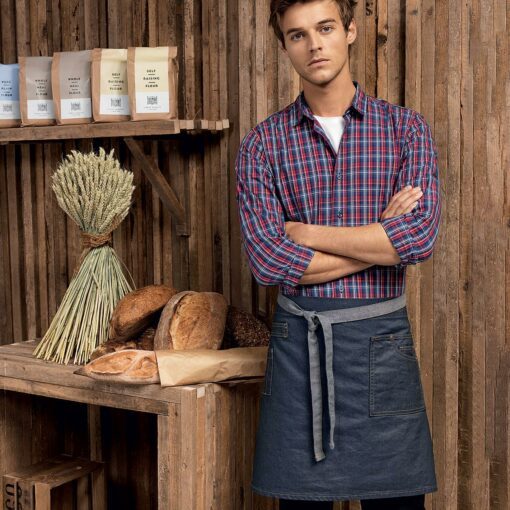 Division Waxed Look Denim Waist Apron