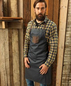 Division Waxed Look Denim With Faux Leather ather