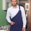 Asymmetrical Bib Apron with Pocket