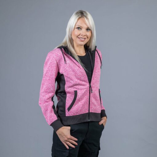 Felpa in Maglia (knitted fleece) con Cappuccio Inserti in Tessuto Elasticizzato Woman