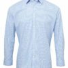 Men Long Sleeve Microcheck Gingham Shirt