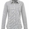 Women Long Sleeve Microcheck Gingham Shirt