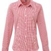 Women Long Sleeve Microcheck Gingham Shirt