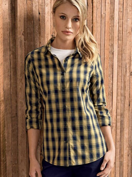 Women LSL 'Mulligan' Check Cotton Bar Shirt t