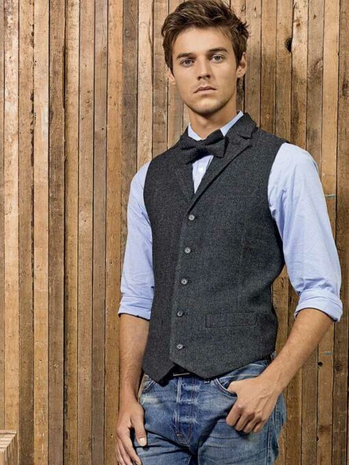 Men Herringbone Waistcoat