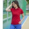 Polo Donna Con Costina Tricolore