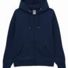Felpa full zip con cappuccio in french terry