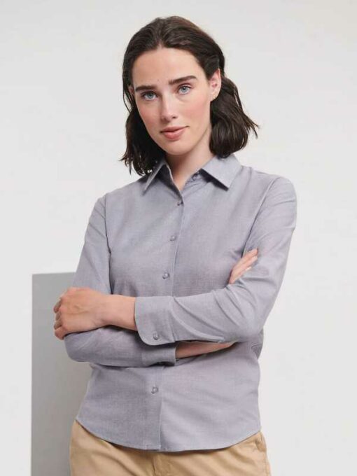 Women Long Sleeve Easy Care Oxford Shirt