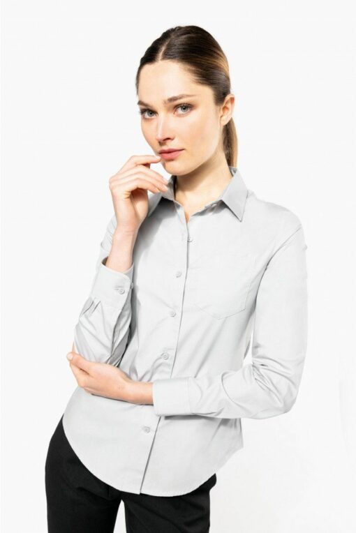 Camicia donna in popeline manica lunga