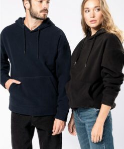 Felpa unisex con cappuccio oversize in pile riciclato