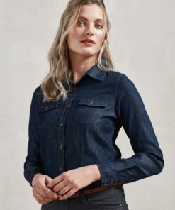 Woman Jeans Stitch Denim Shirt