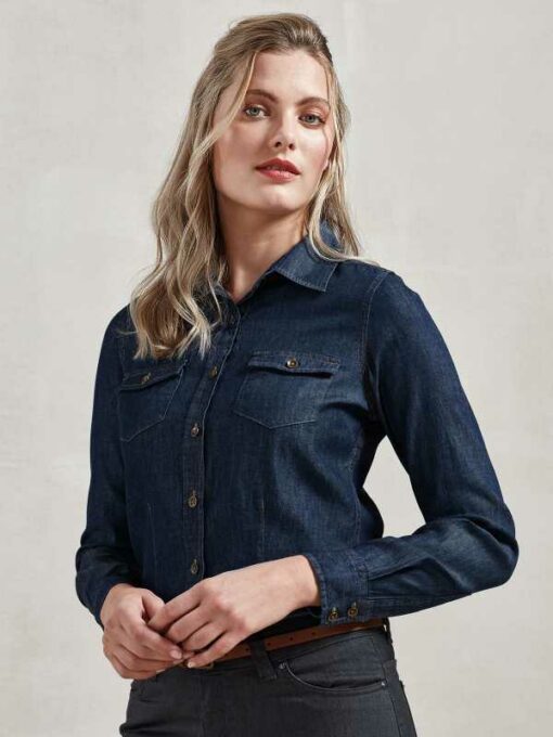 Woman Jeans Stitch Denim Shirt