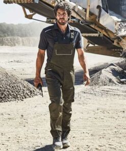 Workwear Pants With Bib Solid